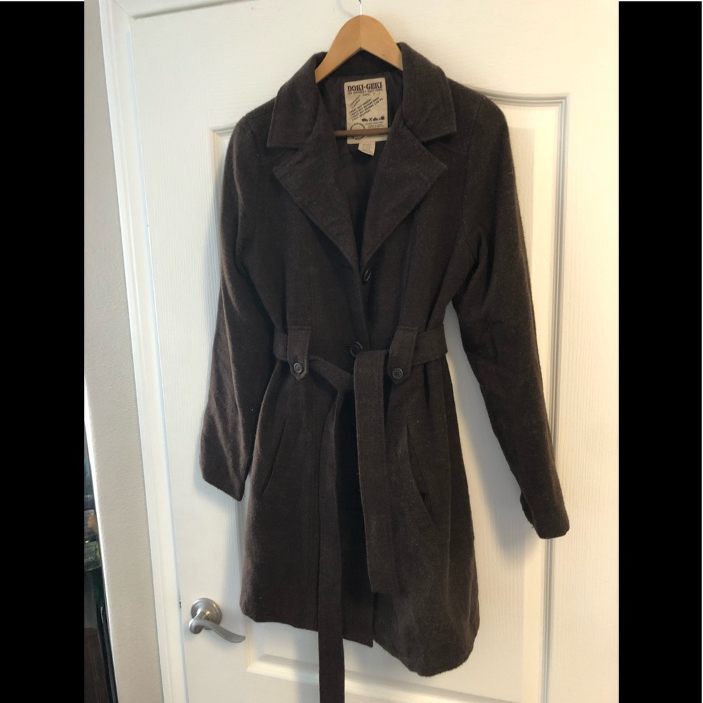 Chocolate brown lightweight fall/winter trench